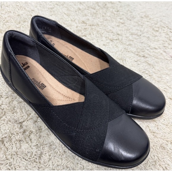 Clarks Shoes - Clarks Women's Medora Jem Slip On Comfort Flats Size 8 Black Classic Career Work